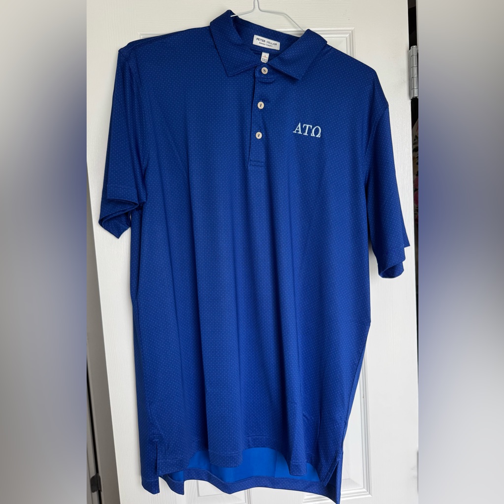 Peter Millar Royal Blue Polo Shirt With Fraternity Blue Logo